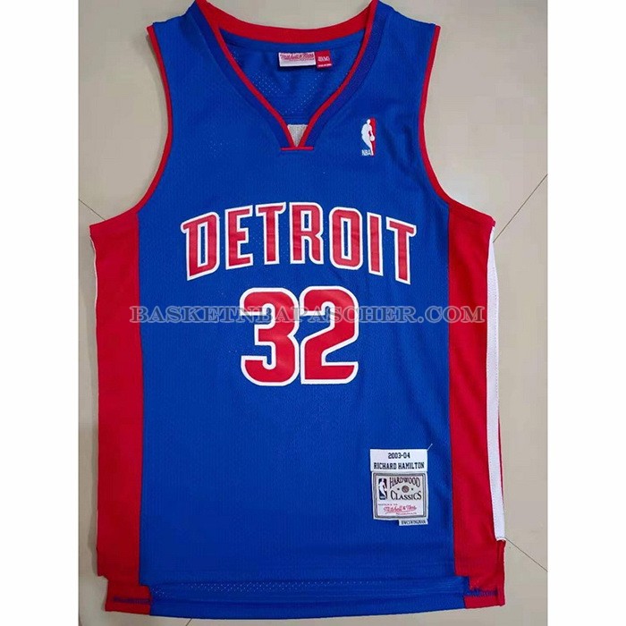 Maillot Detroit Pistons Richard Hamilton NO 32 Mitchell & Ness 2003-04 Bleu